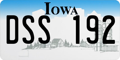 IA license plate DSS192