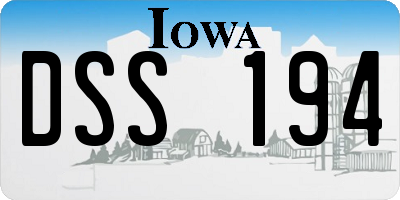 IA license plate DSS194