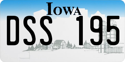 IA license plate DSS195