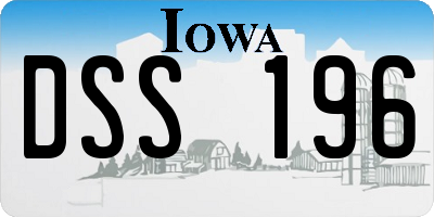 IA license plate DSS196