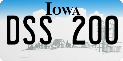 IA license plate DSS200