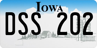 IA license plate DSS202