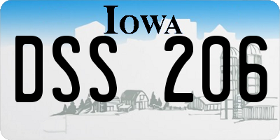 IA license plate DSS206