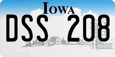 IA license plate DSS208
