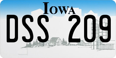 IA license plate DSS209