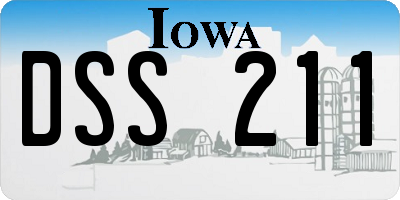 IA license plate DSS211
