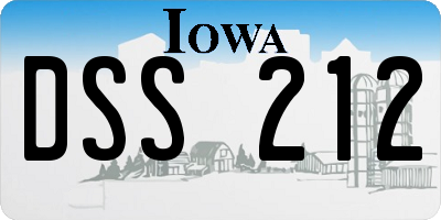 IA license plate DSS212