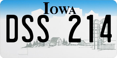 IA license plate DSS214
