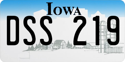 IA license plate DSS219