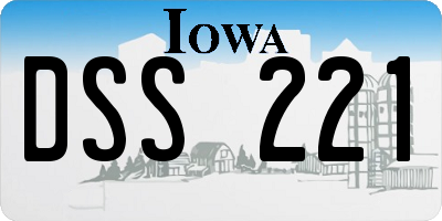 IA license plate DSS221