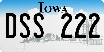 IA license plate DSS222