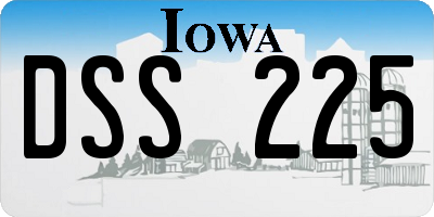 IA license plate DSS225