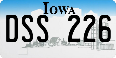 IA license plate DSS226