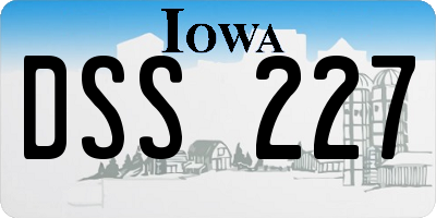 IA license plate DSS227