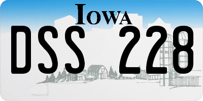 IA license plate DSS228