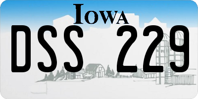 IA license plate DSS229