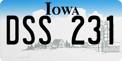 IA license plate DSS231