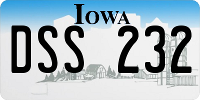 IA license plate DSS232