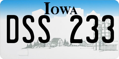 IA license plate DSS233