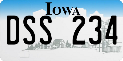 IA license plate DSS234