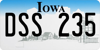 IA license plate DSS235