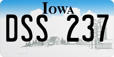 IA license plate DSS237