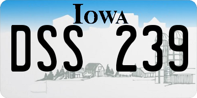 IA license plate DSS239