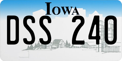 IA license plate DSS240