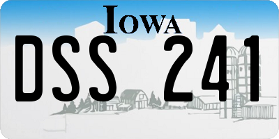 IA license plate DSS241