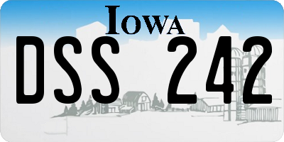 IA license plate DSS242