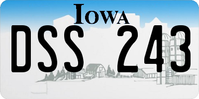 IA license plate DSS243