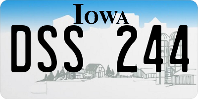 IA license plate DSS244