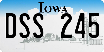 IA license plate DSS245
