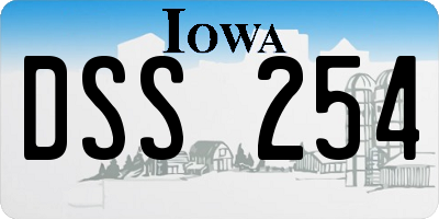 IA license plate DSS254