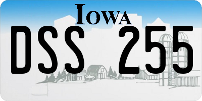 IA license plate DSS255