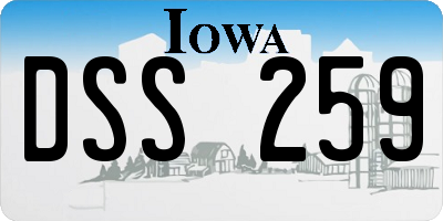 IA license plate DSS259