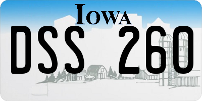 IA license plate DSS260