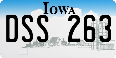 IA license plate DSS263