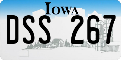 IA license plate DSS267
