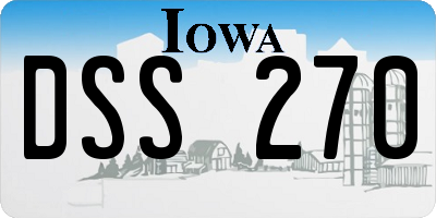 IA license plate DSS270