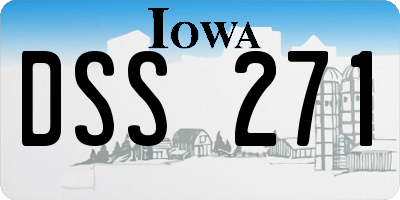 IA license plate DSS271
