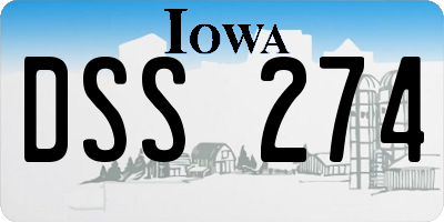 IA license plate DSS274
