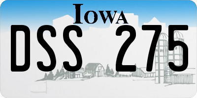 IA license plate DSS275