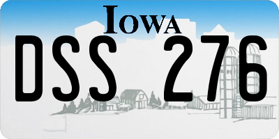 IA license plate DSS276