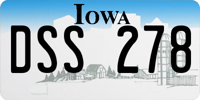 IA license plate DSS278