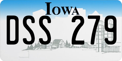 IA license plate DSS279