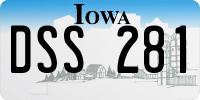 IA license plate DSS281