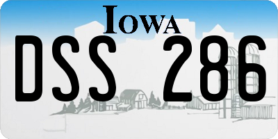 IA license plate DSS286