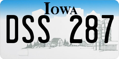 IA license plate DSS287