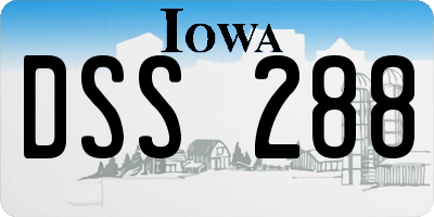 IA license plate DSS288